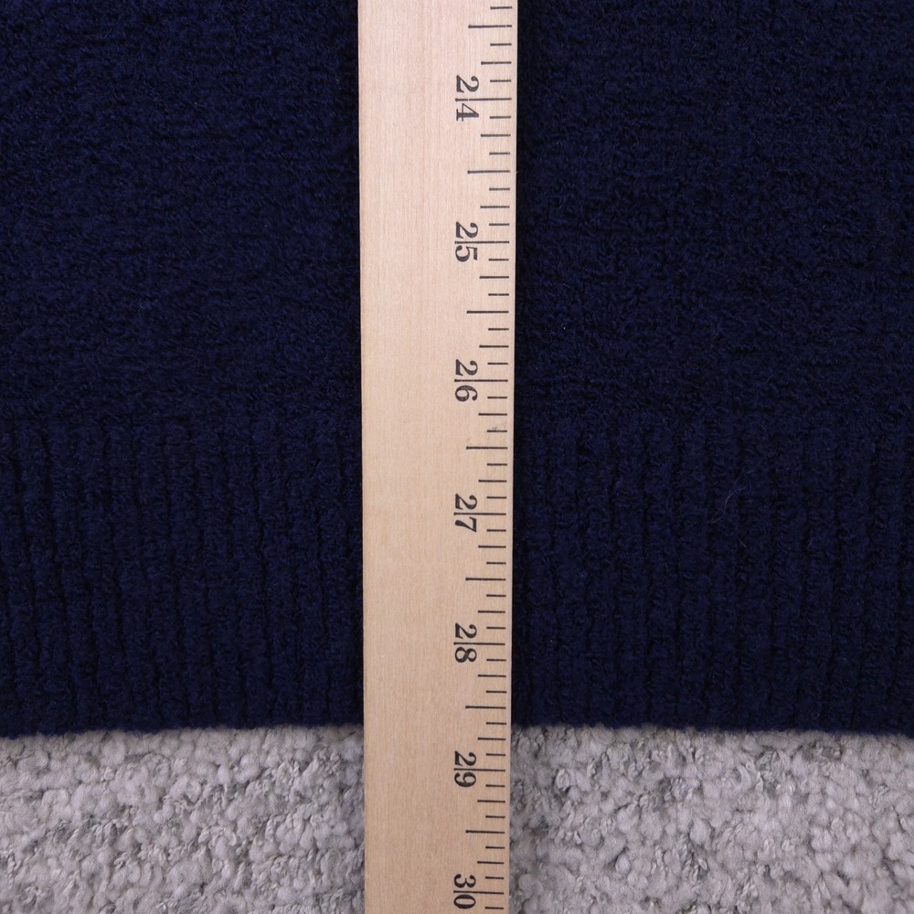 Ted Baker Sweater Mens Size 5 Pullover Signature Logo Crew Neck Blue Wool Blend - Picture 10 of 10